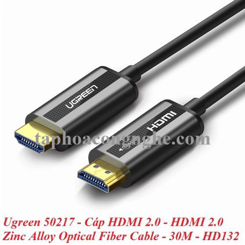 Ugreen 50217 30M màu Đen Cáp tín hiệu HDMI chuẩn 2.0 sợi quang cao cấp HD132 30050217